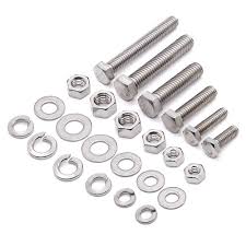 GI bolt, nut, flat washer, spring washer