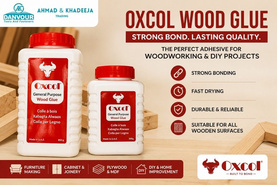 Oxcol Wood Glue for furniture, plywood, MDF, woodworking, and DIY wood bonding.